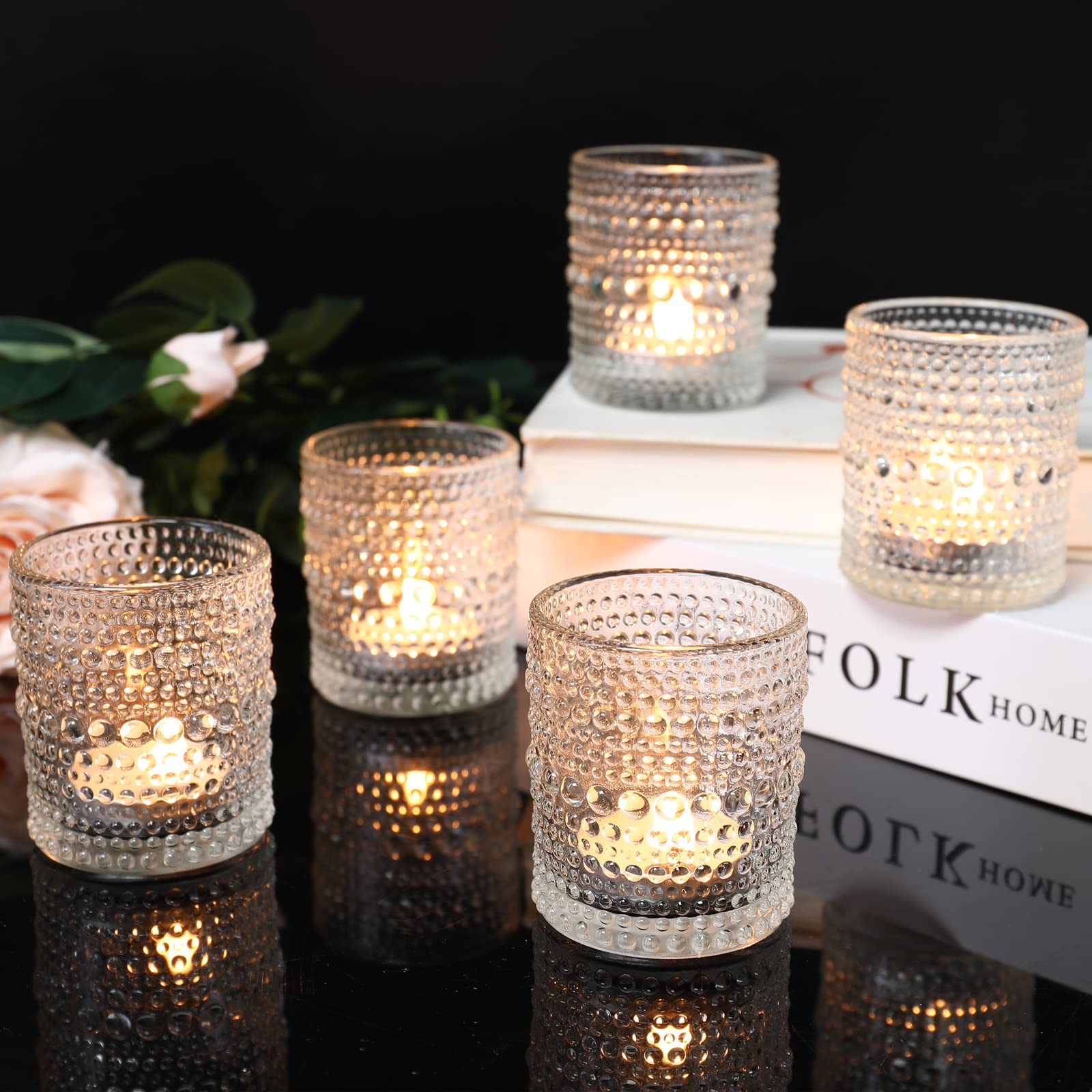 36 Pcs Votive Candle Holders for Table Centerpiece, DIY Wax Filling Clear Glass Tea Light Candle Holders Sets, Tealight Candle Holders for Wedding Decor Home Decoration（Clear,36）