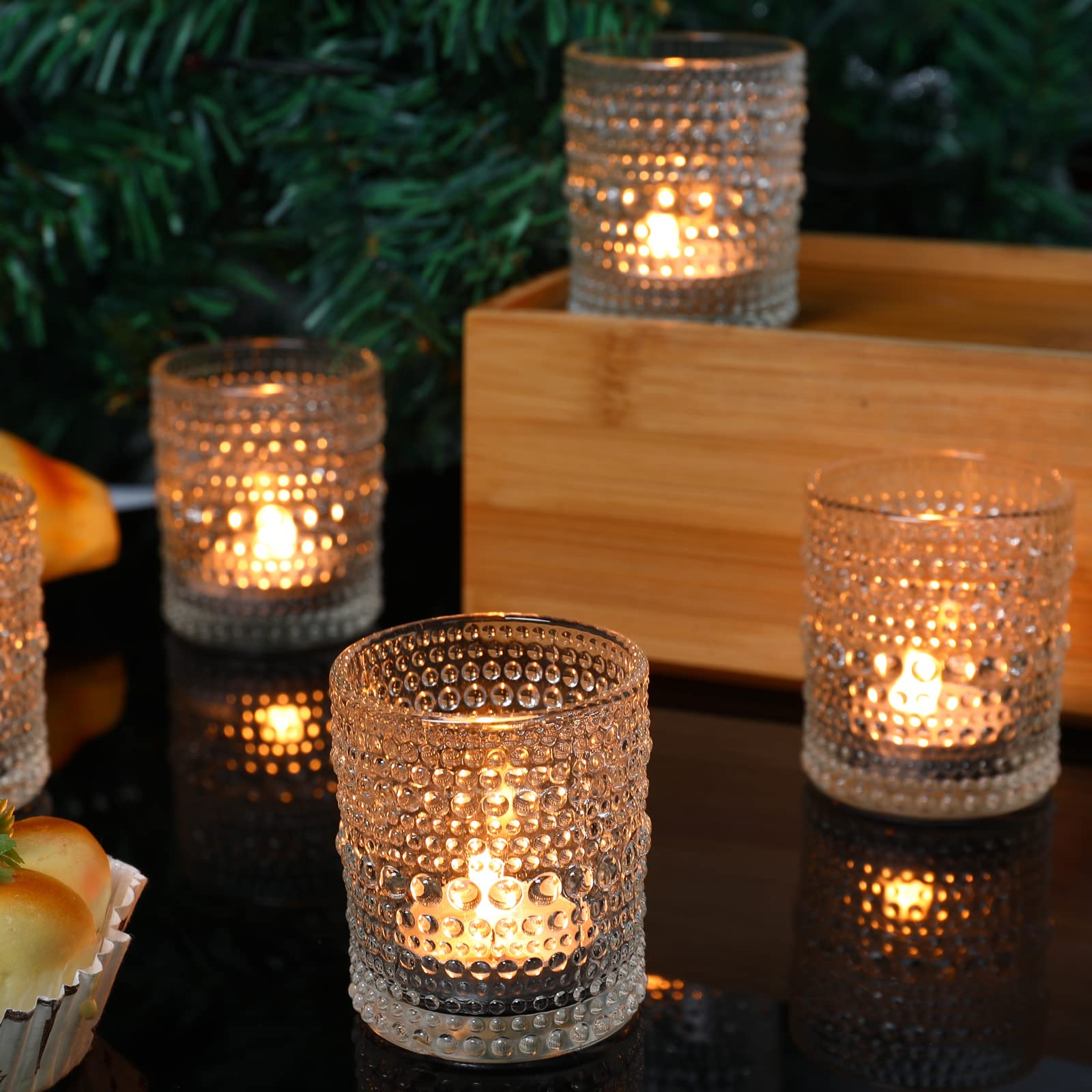 36 Pcs Votive Candle Holders for Table Centerpiece, DIY Wax Filling Clear Glass Tea Light Candle Holders Sets, Tealight Candle Holders for Wedding Decor Home Decoration（Clear,36）