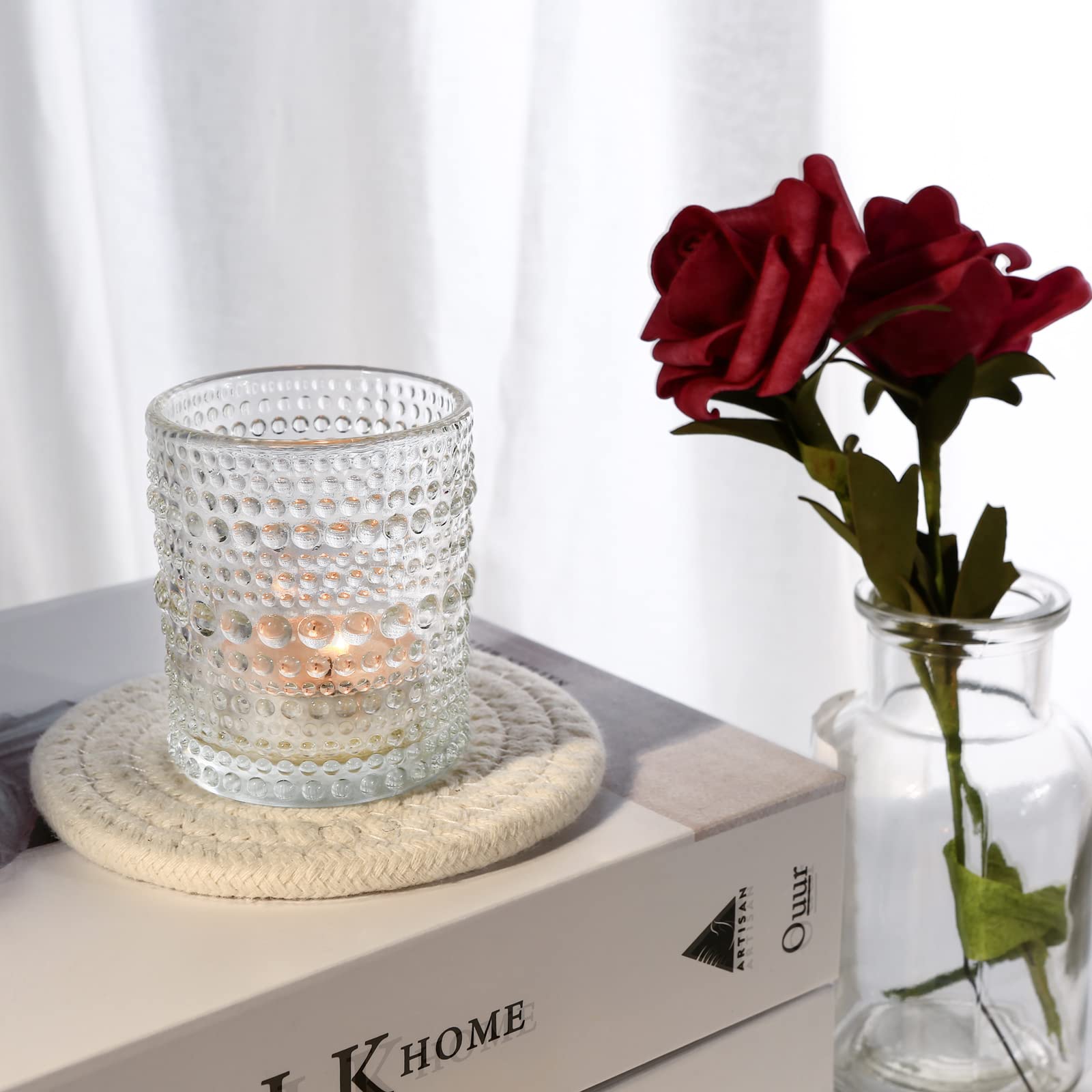 36 Pcs Votive Candle Holders for Table Centerpiece, DIY Wax Filling Clear Glass Tea Light Candle Holders Sets, Tealight Candle Holders for Wedding Decor Home Decoration（Clear,36）