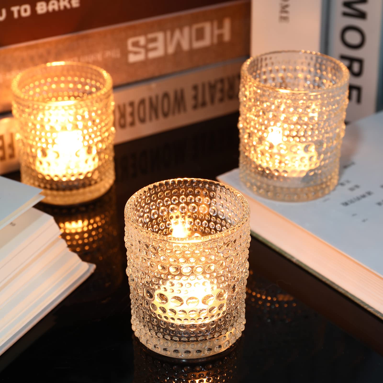 36 Pcs Votive Candle Holders for Table Centerpiece, DIY Wax Filling Clear Glass Tea Light Candle Holders Sets, Tealight Candle Holders for Wedding Decor Home Decoration（Clear,36）