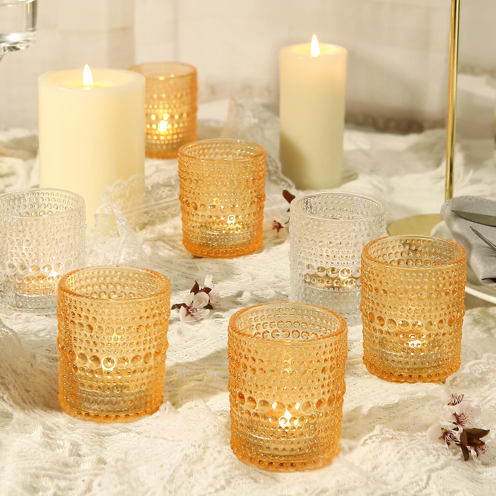 36 Pcs Votive Candle Holders for Table Centerpiece, DIY Wax Filling Clear Glass Tea Light Candle Holders Sets, Tealight Candle Holders for Wedding Decor Home Decoration（Clear,36）