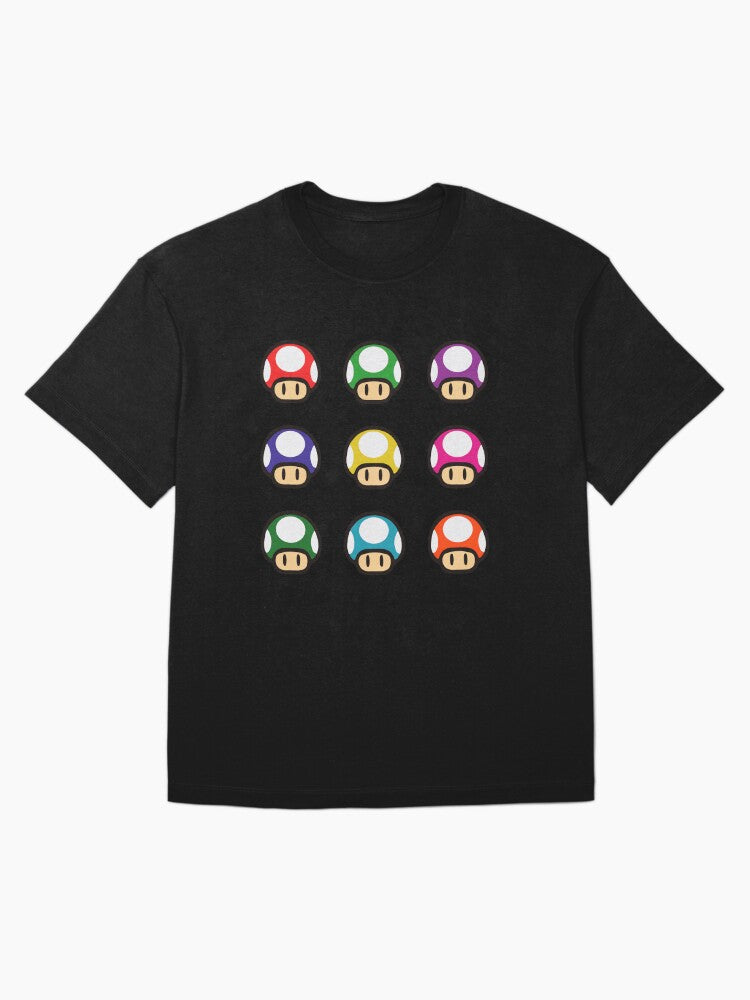 1Up Retro Mushrooms Pack Of 9 Comfort Colors Shirt, Gift For Family, Friend, Boy, Mom, Dad, Mother Day, Father Day, Holiday