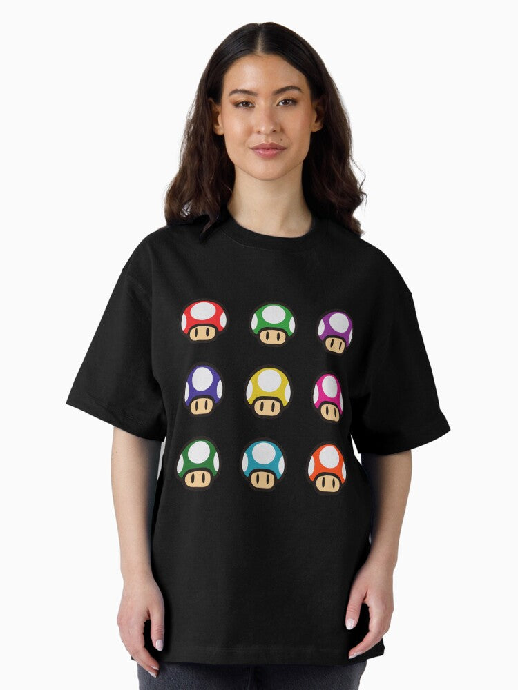 1Up Retro Mushrooms Pack Of 9 Comfort Colors Shirt, Gift For Family, Friend, Boy, Mom, Dad, Mother Day, Father Day, Holiday